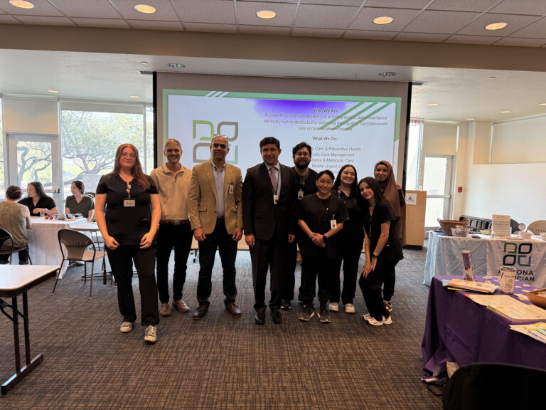Dr. Kiyan Rad and the Sanova Medical Group team with diabetes specialist Casey Hilde, PharmD, at the community diabetes education event hosted by Sanova Medical Group at the Abrams Public Health Center in Pima County, Tucson, Arizona