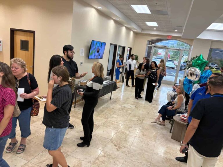Community members touring the spacious waiting room at Sanova Urgent Care in Catalina, AZ